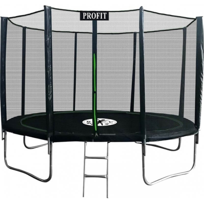 Батут "ProFit Premium Black" (10ft) PRO с внешней сеткой и лестницей. Диаметр - 312 см. Нагрузка - 180 кг.