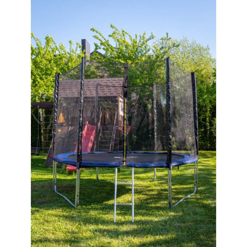 Батут Funfit PRO (10FT) (УСИЛЕННЫЙ) с защитной сеткой и лестницей. Диаметр - 312 см. Нагрузка - 180 кг.