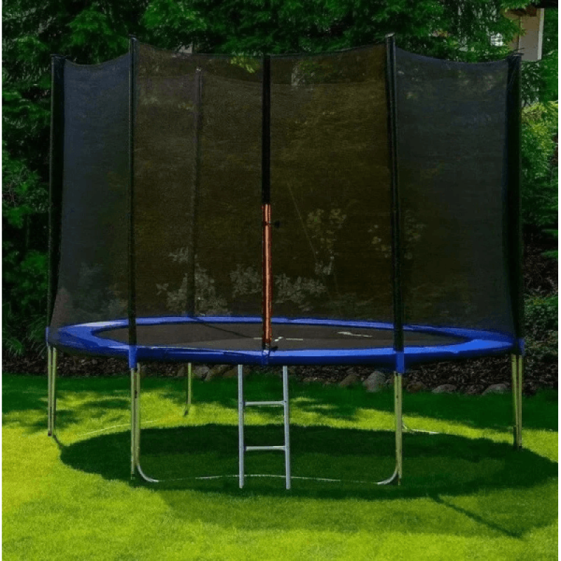 Батут Funfit PRO (10FT) (УСИЛЕННЫЙ) с защитной сеткой, лестницей и длинными СКЛАДНЫМИ стойками. Диаметр - 312 см. Нагрузка - 180 кг.