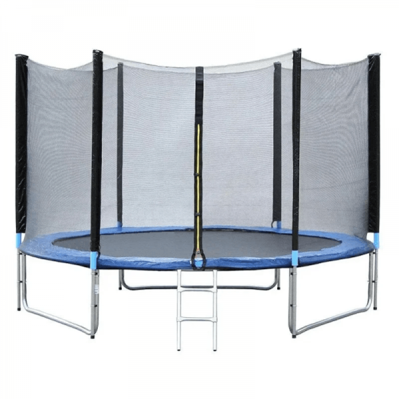 Батут Funfit PRO (УСИЛЕННЫЙ) (8FT) с защитной сеткой, лестницей и длинными СКЛАДНЫМИ стойками. Диаметр - 252 см. Нагрузка - 150 кг.