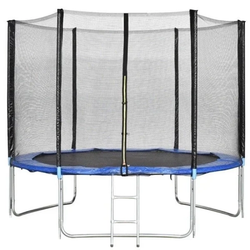 Батут SKYJUMP PRO синий (УСИЛЕННЫЙ) (8FT) с защитной сеткой, лестницей. Диаметр - 252 см. Нагрузка - 150 кг.