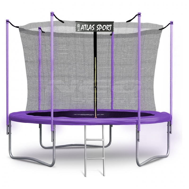 Батут "Atlas Sport" (8ft) PURPLE с внутренней сеткой и лестницей. Диаметр - 252 см. Нагрузка - 120 кг.