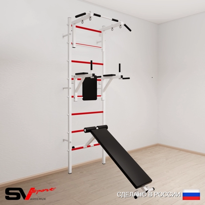Шведская стенка Sv Sport усиленная 605 (Турник стандарт/Брусья/Скамья)