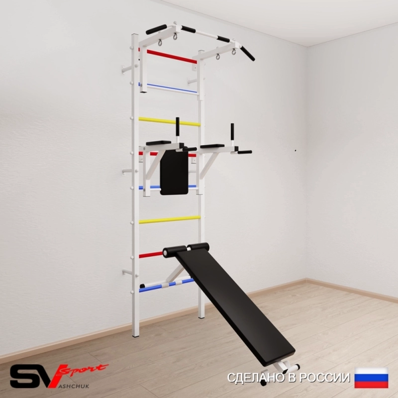 Шведская стенка Sv Sport усиленная 605 (Турник стандарт/Брусья/Скамья)