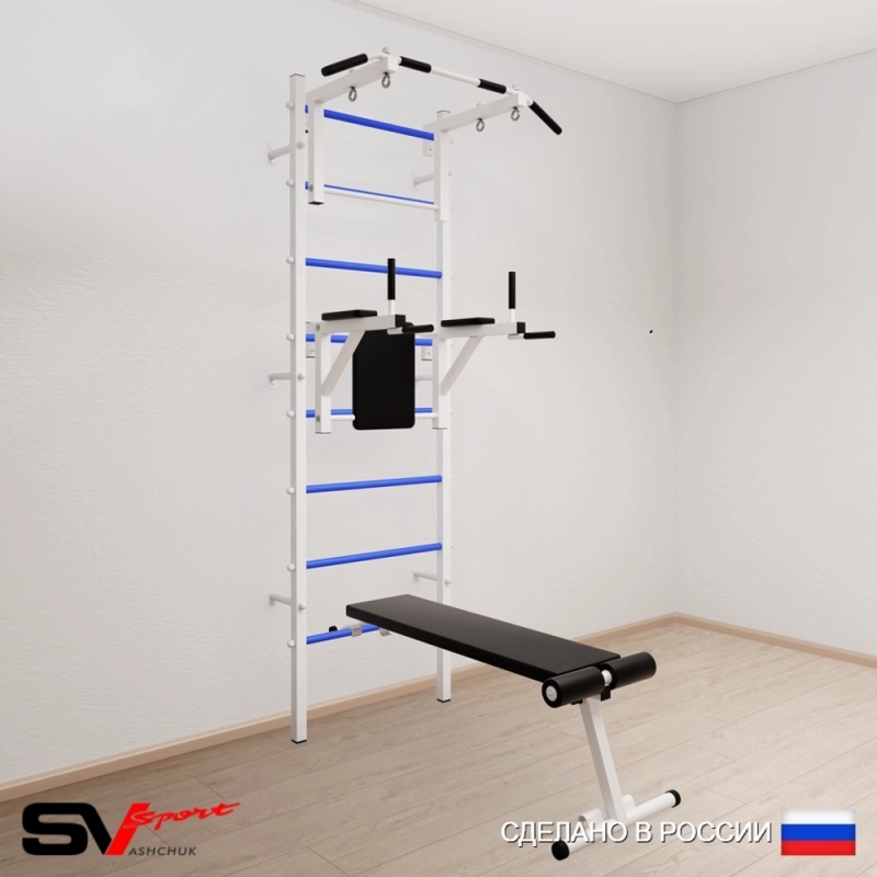 Шведская стенка SV Sport 505 (Турник стандарт/Брусья/Скамья)