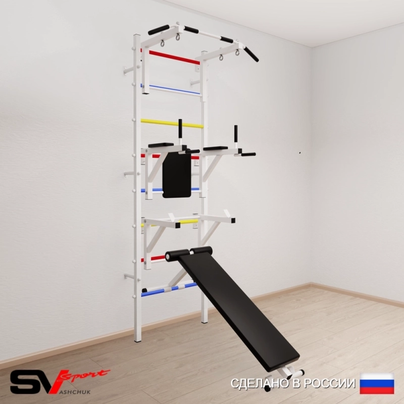 Шведская стенка Sv Sport 507 (Турник стандарт/Брусья/Стойка/Скамья)
