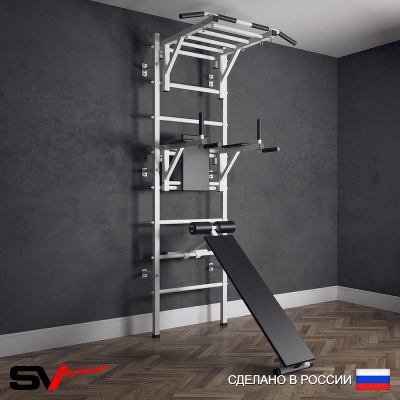 Шведская стенка Sv Sport усиленная 624 (Турник рукоход/Брусья/Скамья)
