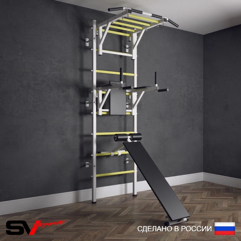 Шведская стенка Sv Sport усиленная 624 (Турник рукоход/Брусья/Скамья)