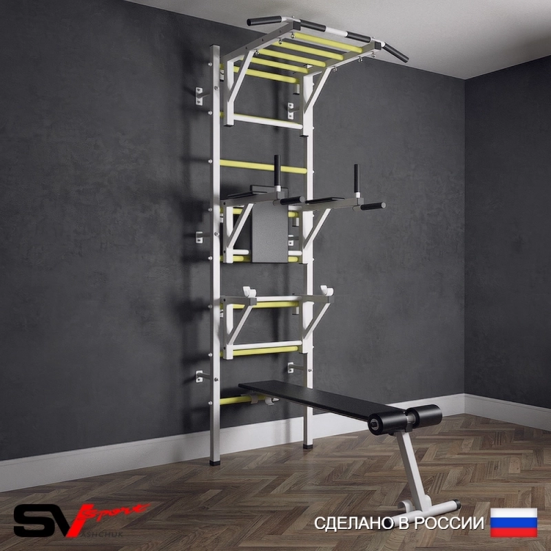 Шведская стенка Sv Sport усиленная 626 (Турник рукоход/Брусья/Стойка/Скамья)