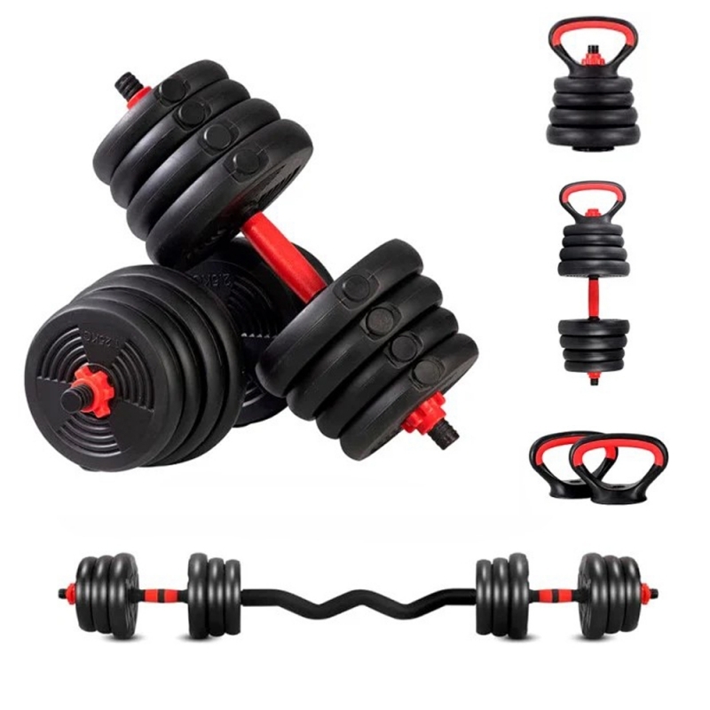 Набор гантелей с W-образным грифом 7 в 1 AMETIST 30 кг