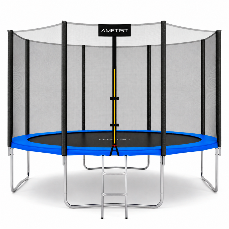 Батут "Ametist" (12 ft) с внешней сеткой и лестницей. Диаметр - 374 см. Нагрузка - 150 кг.