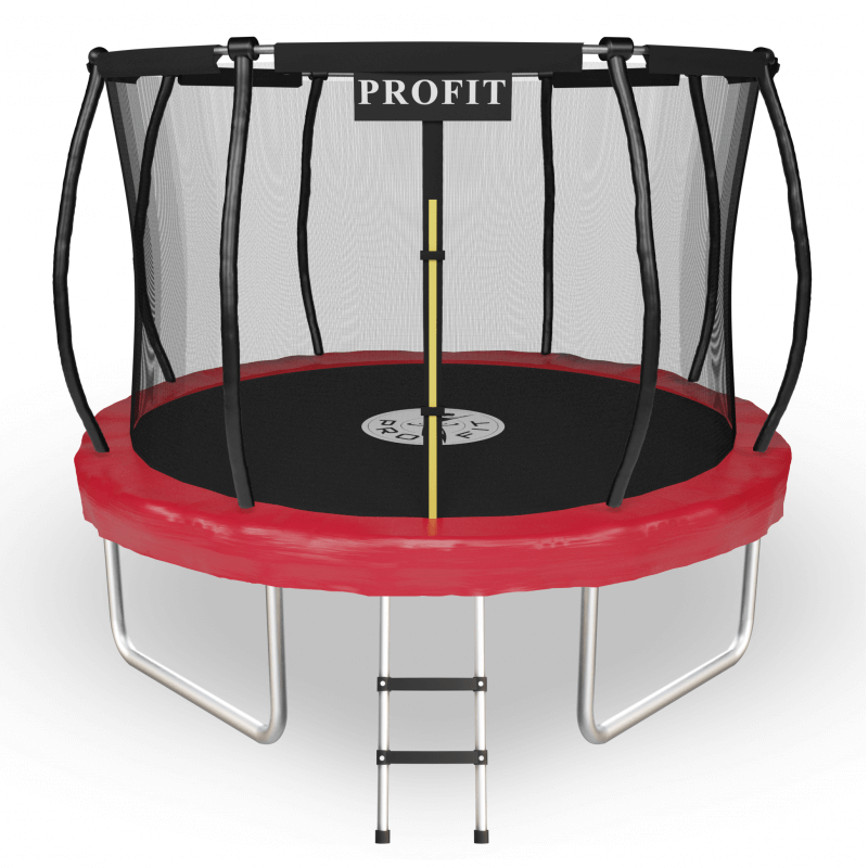 Батут "ProFit Premium Red" (10 ft) с внутренней сеткой и лестницей. Диаметр - 312 см. Нагрузка - 180 кг.