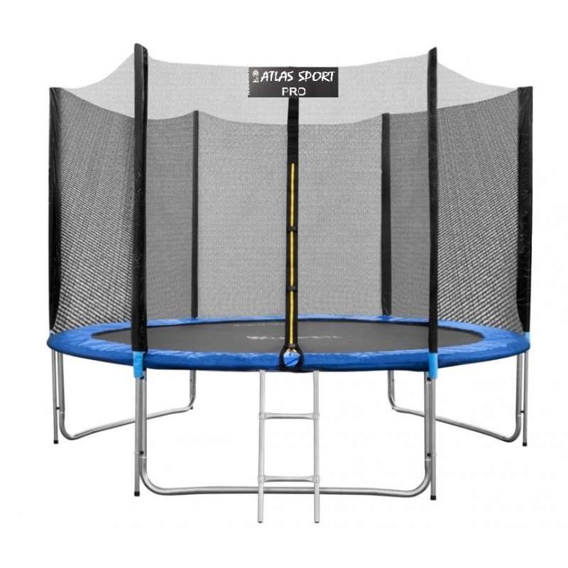 Батут "Atlas Sport" (10ft) PRO BLUE с внешней сеткой и лестницей (усиленные опоры). Диаметр - 312 см. Нагрузка - 150 кг.