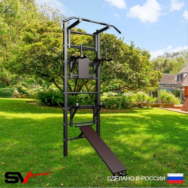 Уличная шведская стенка Sv Sport У407 (Турник/Брусья/Стойка/Скамья)