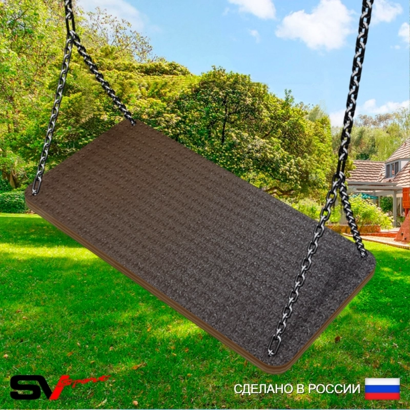 Качели деревянные на цепях