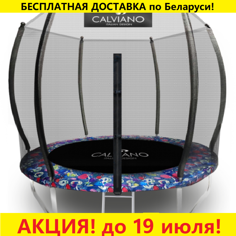 Батут "Calviano" (10ft) MASTER SMILE с внешней сеткой и лестницей. Диаметр - 312 см. Нагрузка - 150 кг.