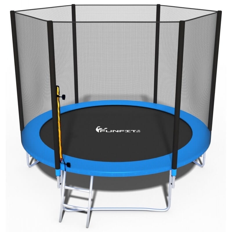 Батут "FunFit" (8 ft) с внешней сеткой и лестницей. Диаметр - 252 см. Нагрузка - 100 кг.