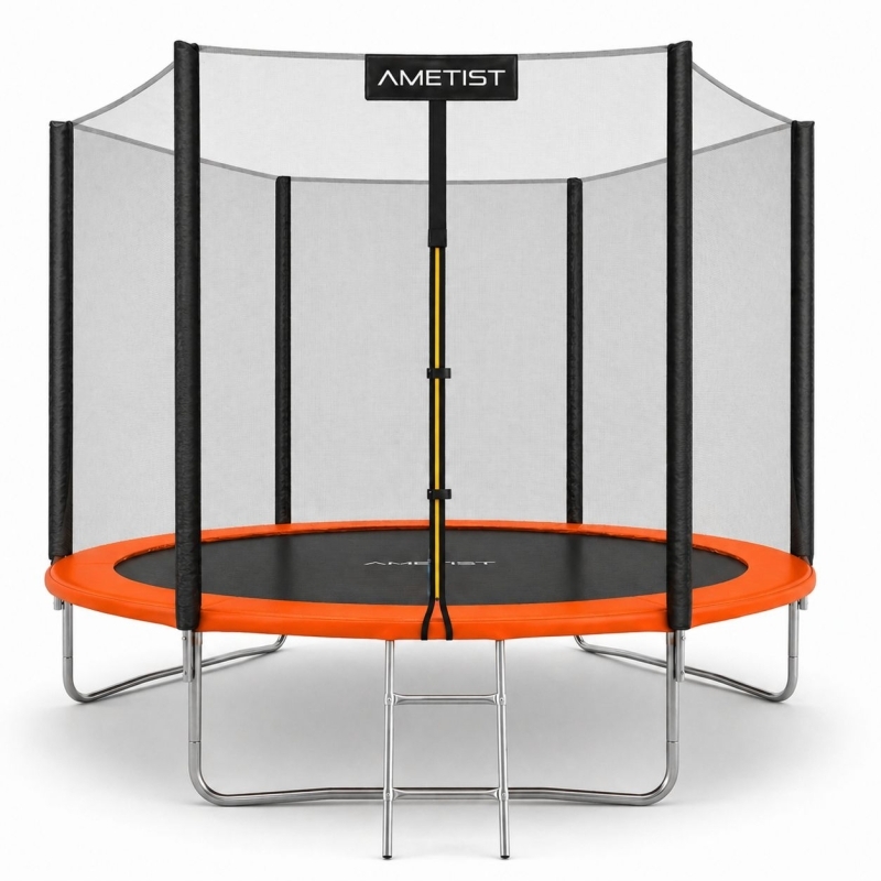 Батут "Ametist" (10 ft) с внешней сеткой и лестницей. Диаметр - 312 см. Нагрузка - 150 кг.