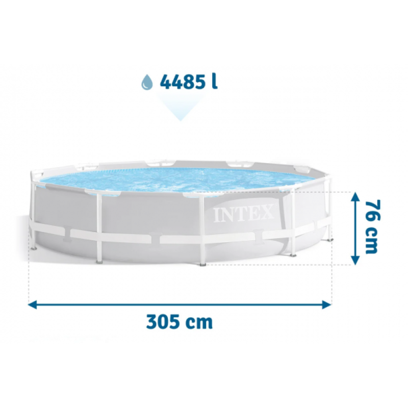 Набор!!! Каркасный бассейн Intex 305x76см, с тентом и альгитинн, арт. 26700 в наборе