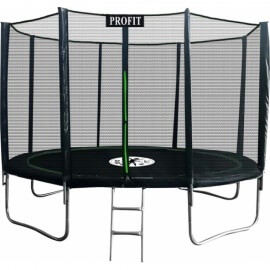 Батут "ProFit Premium Black" (10ft) PRO с внешней сеткой и лестницей. Диаметр - 312 см. Нагрузка - 180 кг.