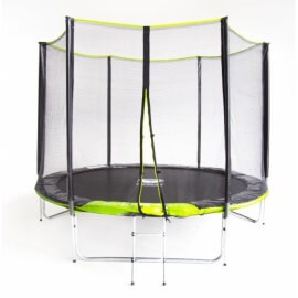 Батут "Fitness Trampoline GREEN" (8 FT) Extreme с внешней сеткой и лестницей (усиленные опоры). Диаметр - 252 см. Нагрузка - 120 кг.