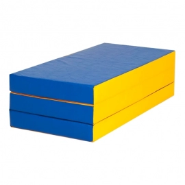 Спортивный мат (100 х 150 х 10) складной сине\желтый
