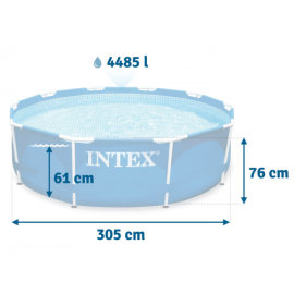 Каркасный бассейн Intex для дачи 28200 Metal Frame 305x76