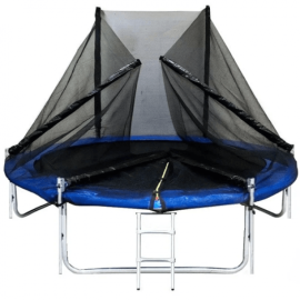 Батут Funfit PRO (10FT) (УСИЛЕННЫЙ) с защитной сеткой, лестницей и длинными СКЛАДНЫМИ стойками. Диаметр - 312 см. Нагрузка - 180 кг.