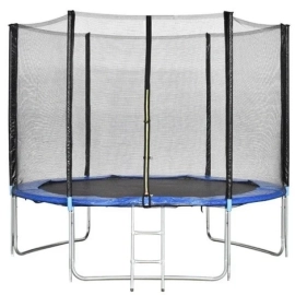 Батут SKYJUMP PRO синий (УСИЛЕННЫЙ) (10FT) с защитной сеткой, лестницей. Диаметр - 312 см. Нагрузка - 180 кг.
