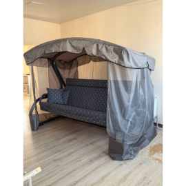 Качели садовые Мобеком Корсика Комфорт (серый горох) 235х145х170 см (нагрузка 350кг; труба Ø63,5мм)