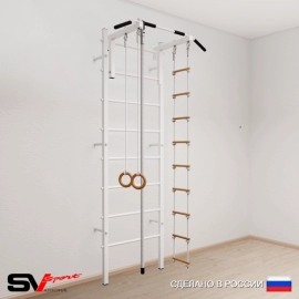 Шведская стенка Sv Sport усиленная 602 (Турник стандарт/Канат/Кольца/Лестница)