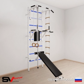 Шведская стенка Sv Sport усиленная 606 (Турник стандарт/Брусья/Скамья/Канат/Кольца/Лестница)