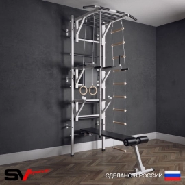 Шведская стенка Sv Sport 527 (Турник рукоход/Брусья/Стойка/Скамья/Канат/Кольца/Лестница)