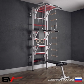 Шведская стенка Sv Sport усиленная 627 (Турник рукоход/Брусья/Стойка/Скамья/Канат/Кольца/Лестница)
