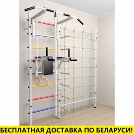 Шведская стенка + турник стандарт + брусья + детское навесное + канатный лаз (SV Sport 510)