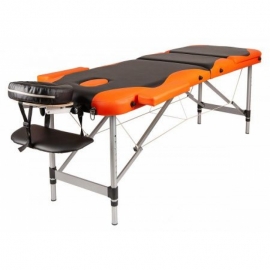 Массажный стол складной Atlas sport 60 см 3-с алюминиевый (черно-оранжевый)