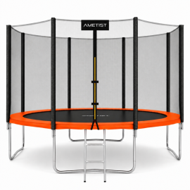 Батут "Ametist" (12 ft) с внешней сеткой и лестницей. Диаметр - 374 см. Нагрузка - 150 кг.