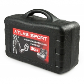 Набор гантелей хромированных Atlas Sport в чемодане 30 кг