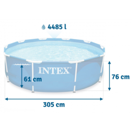 Каркасный бассейн Intex для дачи 26702 Prism Frame Pool 305x76 + фильтр-насос на 1250 л/ч