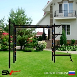 Уличная шведская стенка Sv Sport РУКОХОД + турник + брусья + скамья + стойка под штангу + турник прямой (У5112)