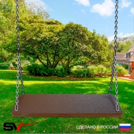 Качели деревянные на цепях