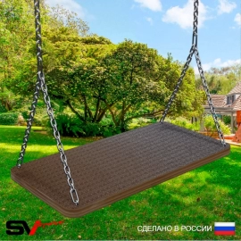 Качели деревянные на цепях