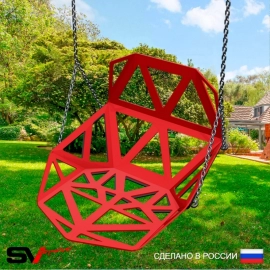 Качели уличные на цепях со спинкой пластиковые