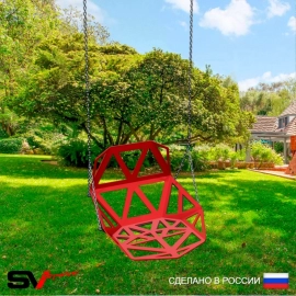 Качели уличные на цепях со спинкой пластиковые