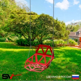Качели уличные на цепях со спинкой пластиковые