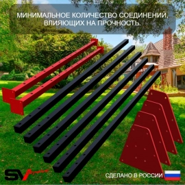 Уличные качели Sv Sport Maxi 6.0м + качели-гнездо 100см 2шт + качели пластиковые 2шт + горка + подвесы 4пары (УК359.7)