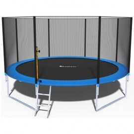 Батут "FunFit" (13 ft) с внешней сеткой и лестницей. Диаметр - 404 см. Нагрузка - 180 кг.