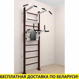 Деревянная шведская стенка с турником стандарт и брусьями (SV Sport 903 (венге))