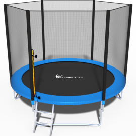 Батут Funfit BASIC (10FT) BLUE с защитной сеткой и лестницей. Диаметр - 312 см. Нагрузка - 150 кг.
