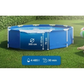 Каркасный бассейн Intex 305×76см с фильтр-насосом 1250 л/ч, тентом и альгитинн, арт. 28202 в наборе